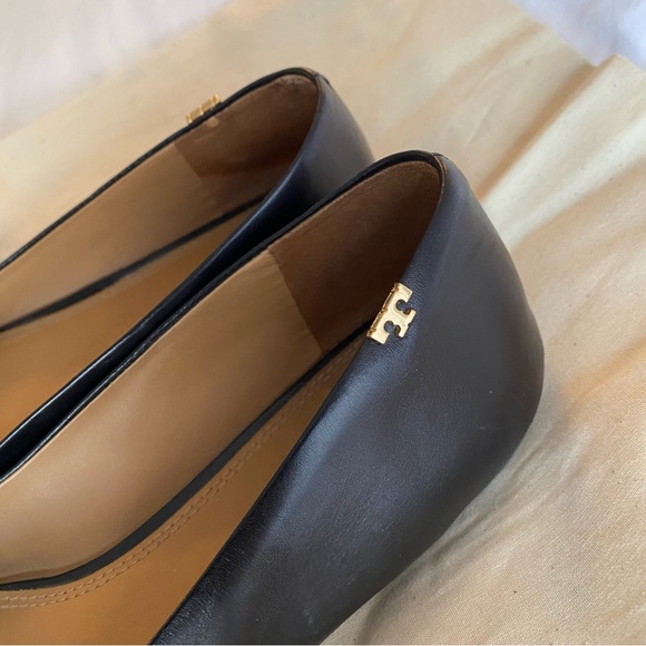 Tory Burch Penelope Embossed Cap-Toe Flats in Black - Picture 5 of 7